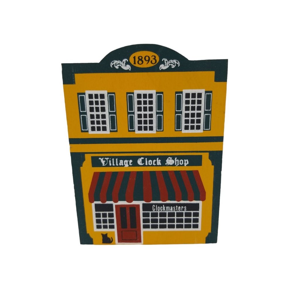 Cat's Meow Village Clock Shop 1986 Series Signed Faline '89 Shelf Sitter